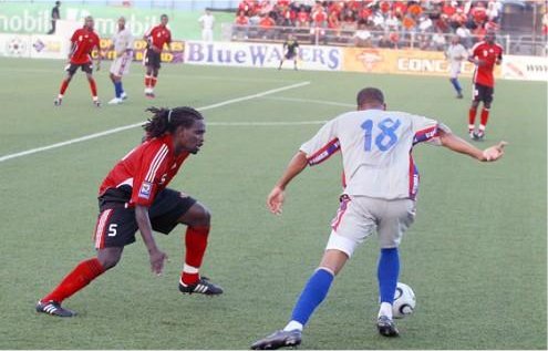 Osei Telesford #5 in action for T&T.